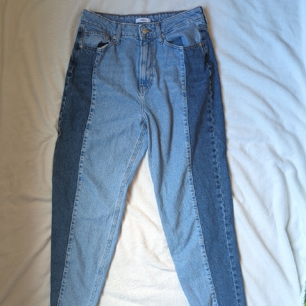 Forever 21 High Rise Two-Tone Jeans